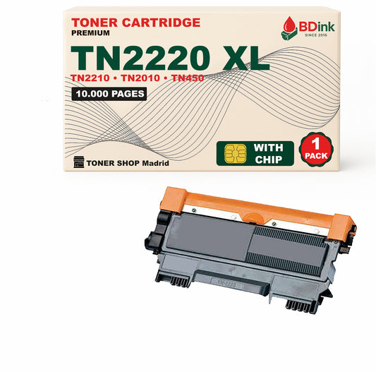 Cartucho Tóner Compatible Brother TN2220 TN2210 Negro 10K Páginas
