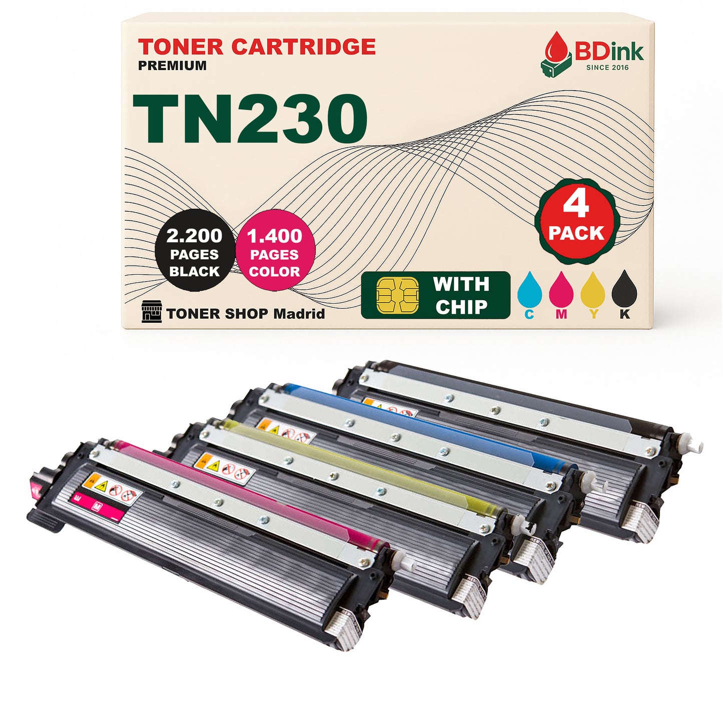BDink Pack 4 Tóners Compatibles Brother TN230 (Pack 4)
