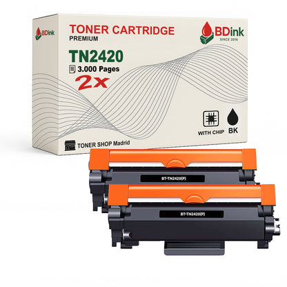 BDink Tóner Compatible TN2420 / TN2410 Negro con Chip para MFC L2710DW L2730DW HL L2350DW DCP L2530DW – Rendimiento 3.000 páginas – Ahorro y calidad profesional