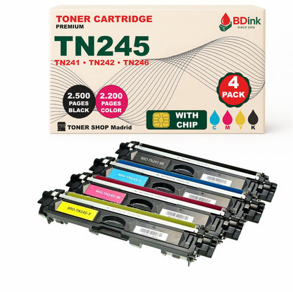 BDink Pack 4 Tóners Compatibles Brother TN241 TN245 (Pack 4)