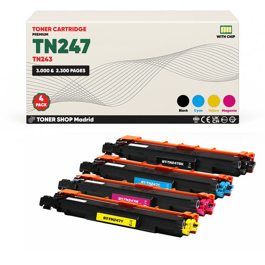 BDink Pack 4 Tóners Compatibles Brother TN247 TN243 (Pack 4)