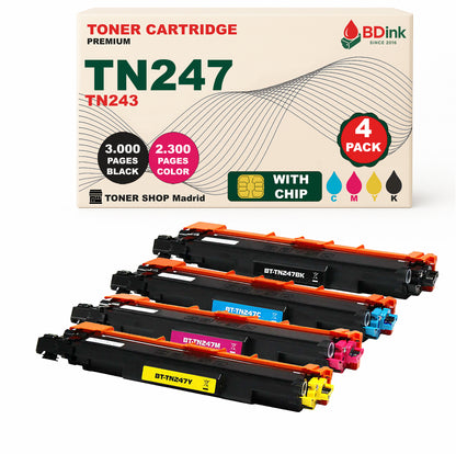BDink Pack 4 Tóners Compatibles Brother TN247 TN243 (Pack 4)