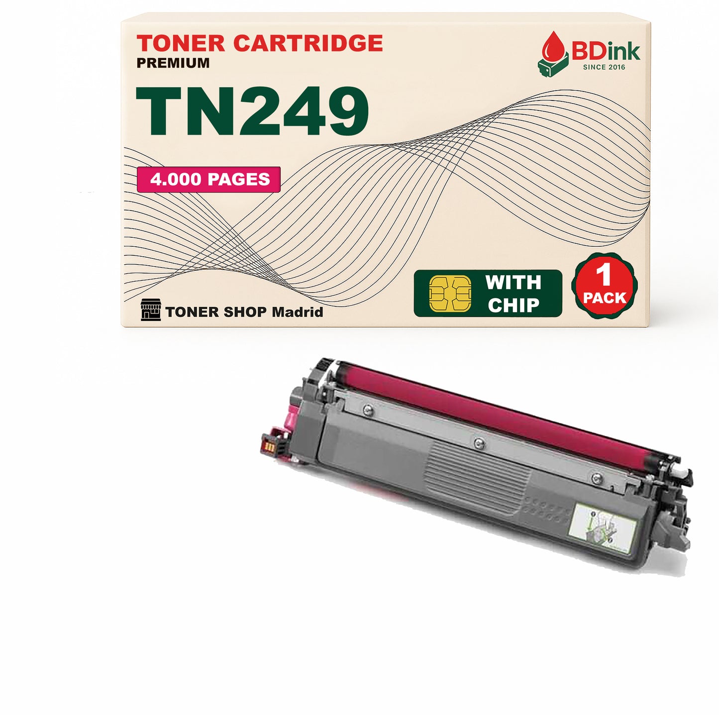 BDink Tóner Compatible Brother TN249 CMYK (Pack 4) Con Chip