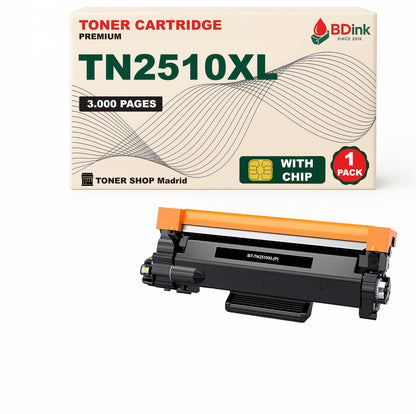 BDink Tóner Compatible con Brother TN2510XL Negro