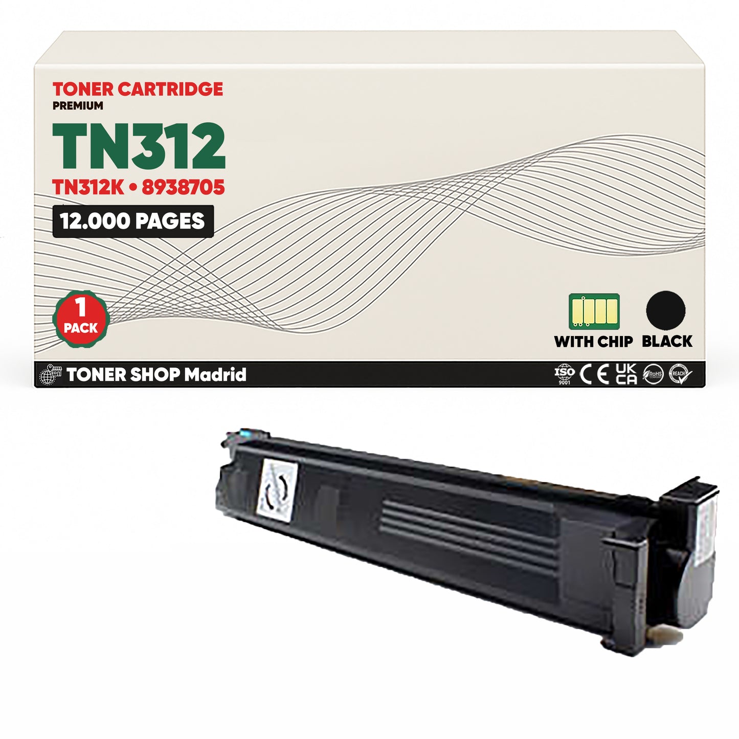 BDink Cartucho de Toner Compatible Konica Minolta TN312 (Pack 4) CMYK