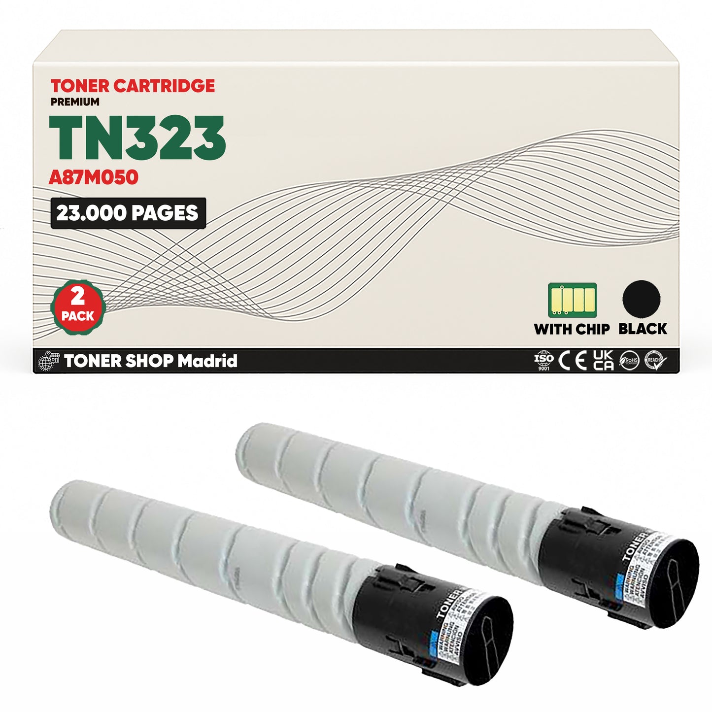 BDink Cartucho de Toner Compatible Konica Minolta TN323 Negro