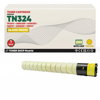 BDink Cartucho de Toner Compatible Konica Minolta TN324 (Pack 4) CMYK
