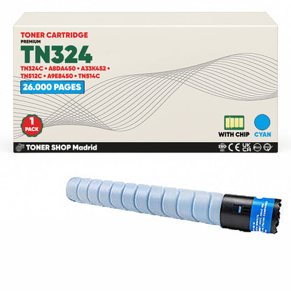 BDink Cartucho de Toner Compatible Konica Minolta TN324 (Pack 4) CMYK