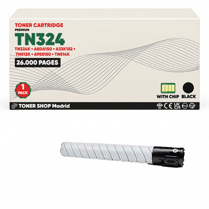 BDink Cartucho de Toner Compatible Konica Minolta TN324 (Pack 4) CMYK