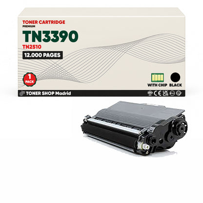 BDink Tóner Compatible Brother TN3390 BK Negro 12000 páginas