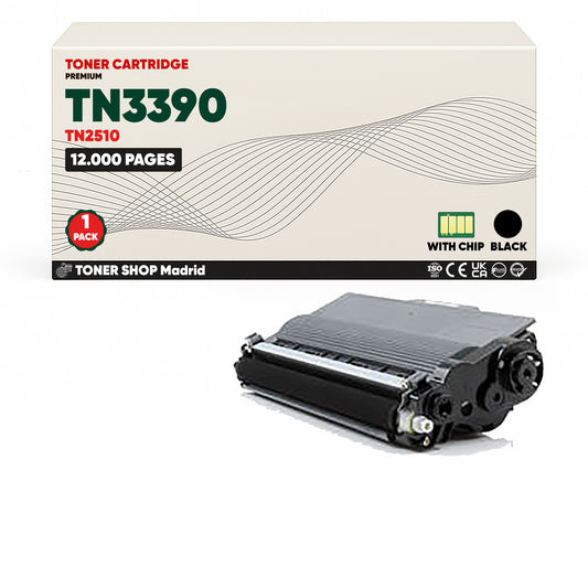 BDink Tóner Compatible Brother TN3390 BK Negro 12000 páginas