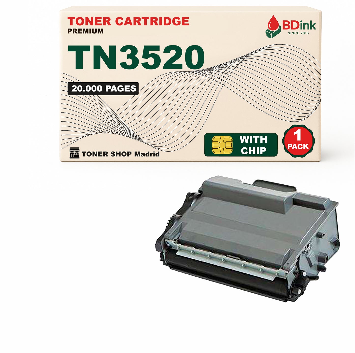 BDink Tóner Compatible Brother TN3520 Negro