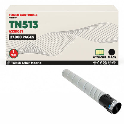 BDink Cartucho de Toner Compatible Konica Minolta TN513 Negro