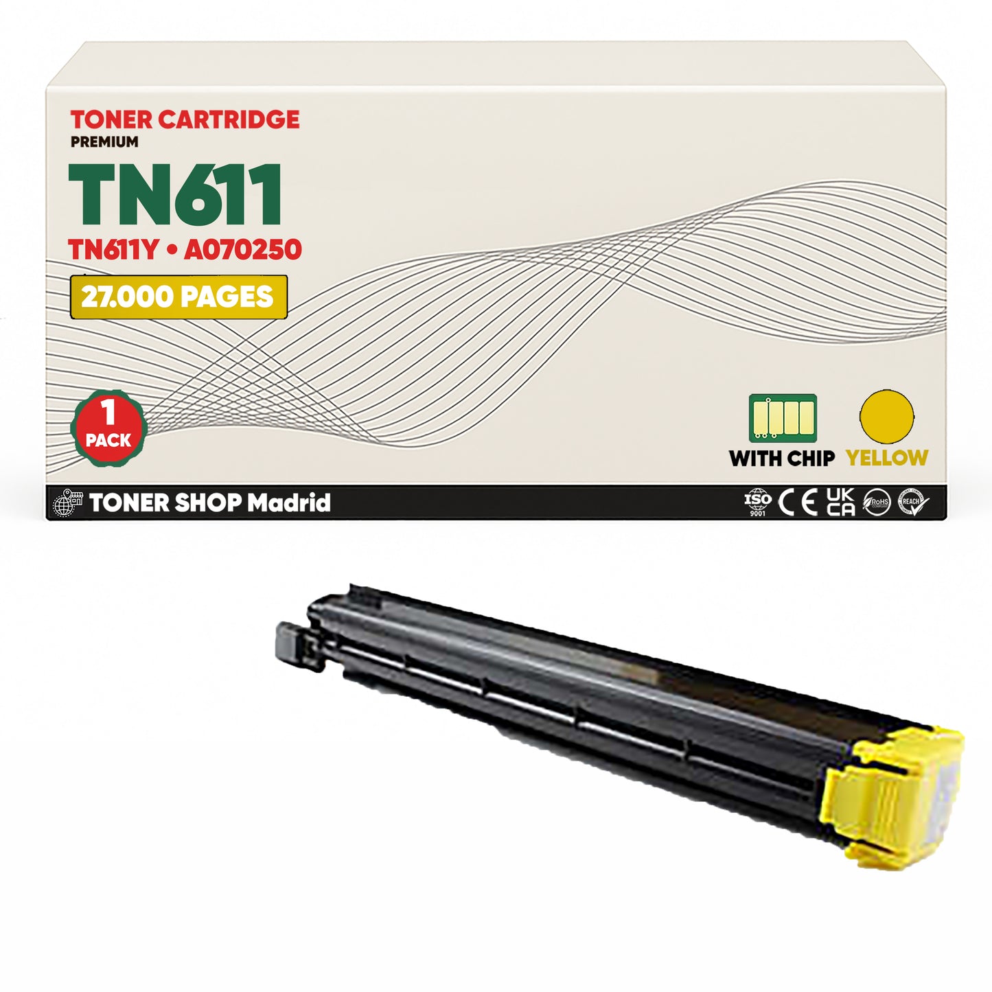 BDink Cartucho de Toner Compatible Konica Minolta TN611 (Pack 4) CMYK