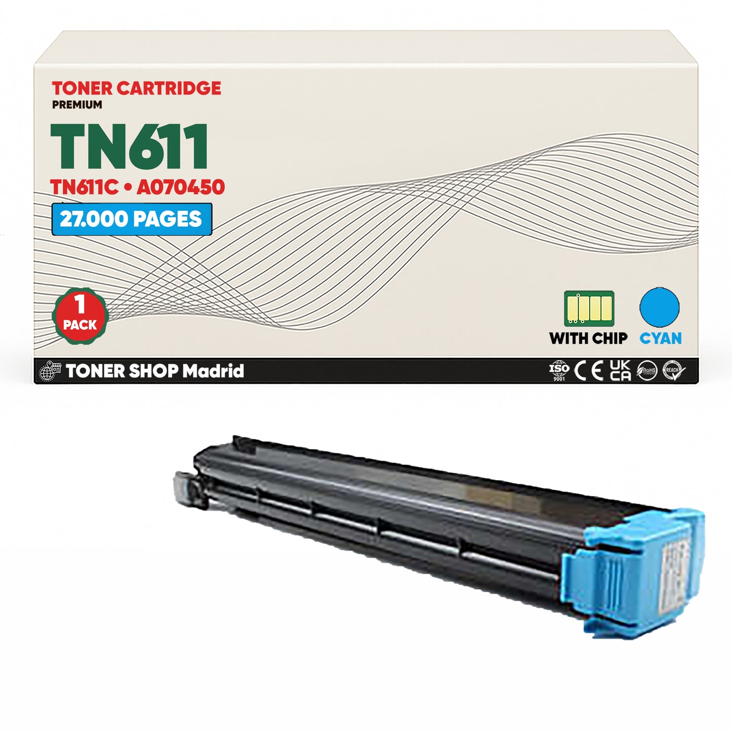 BDink Cartucho de Toner Compatible Konica Minolta TN611 (Pack 4) CMYK