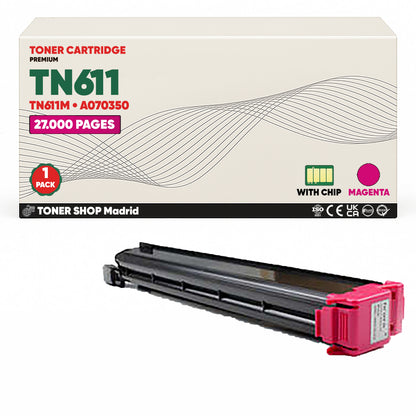 BDink Cartucho de Toner Compatible Konica Minolta TN611 (Pack 4) CMYK