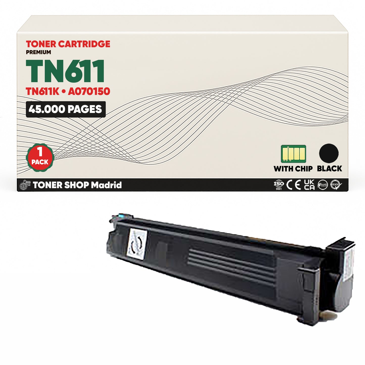 BDink Cartucho de Toner Compatible Konica Minolta TN611 (Pack 4) CMYK