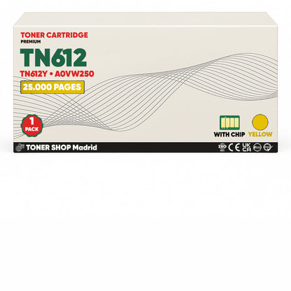 BDink Cartucho de Toner Compatible Konica Minolta TN612 (Pack 4) CMYK