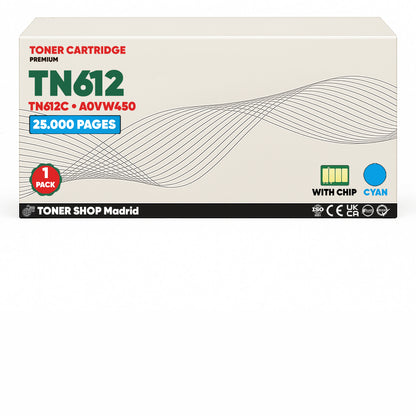 BDink Cartucho de Toner Compatible Konica Minolta TN612 (Pack 4) CMYK