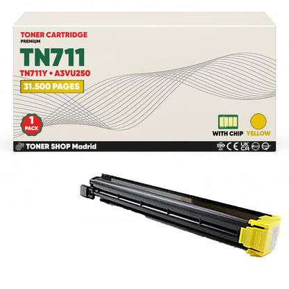 BDink Cartucho de Toner Compatible Konica Minolta TN711 (Pack 4) CMYK