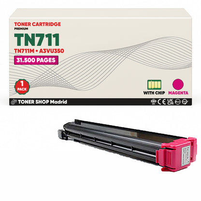 BDink Cartucho de Toner Compatible Konica Minolta TN711 (Pack 4) CMYK