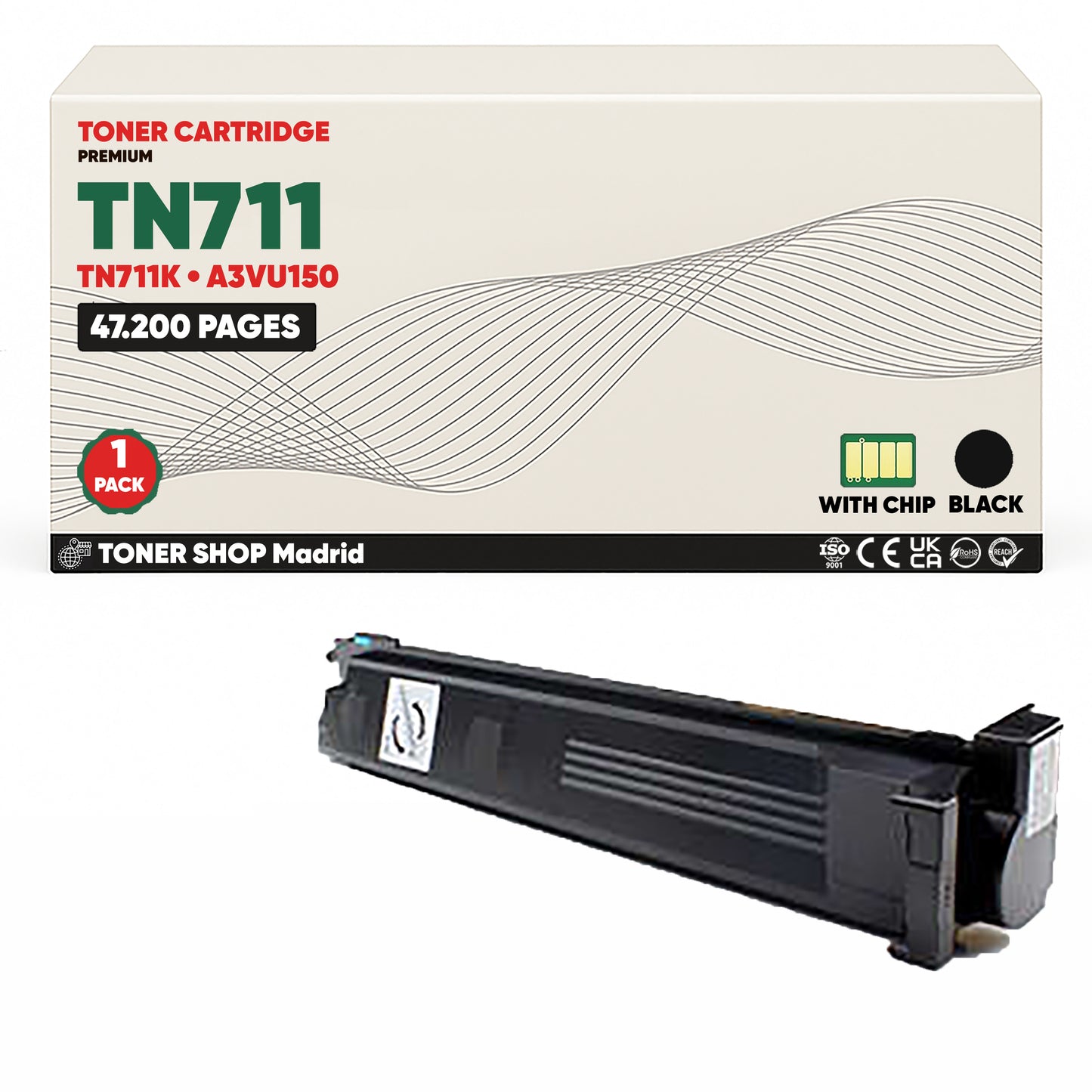 BDink Cartucho de Toner Compatible Konica Minolta TN711 (Pack 4) CMYK