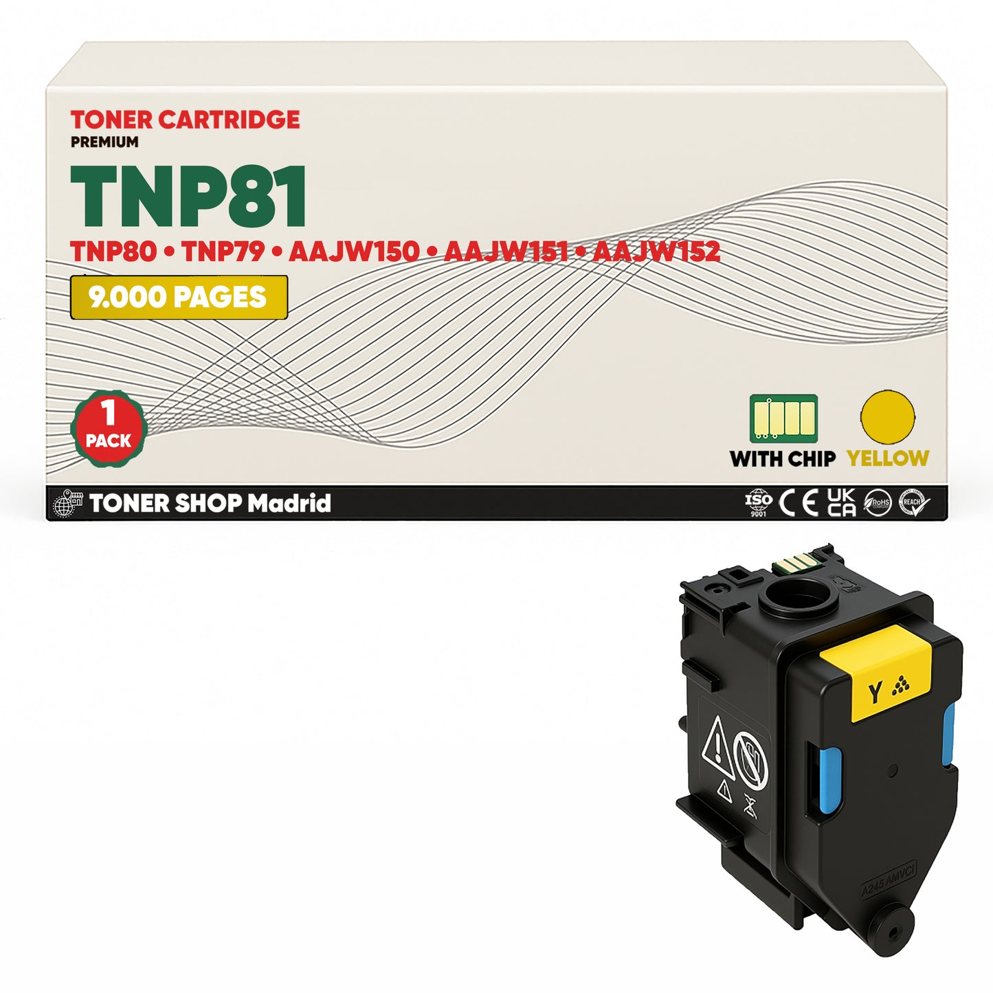 BDink Cartucho de Toner Compatible Konica Minolta TNP81 (Pack 4) CMYK