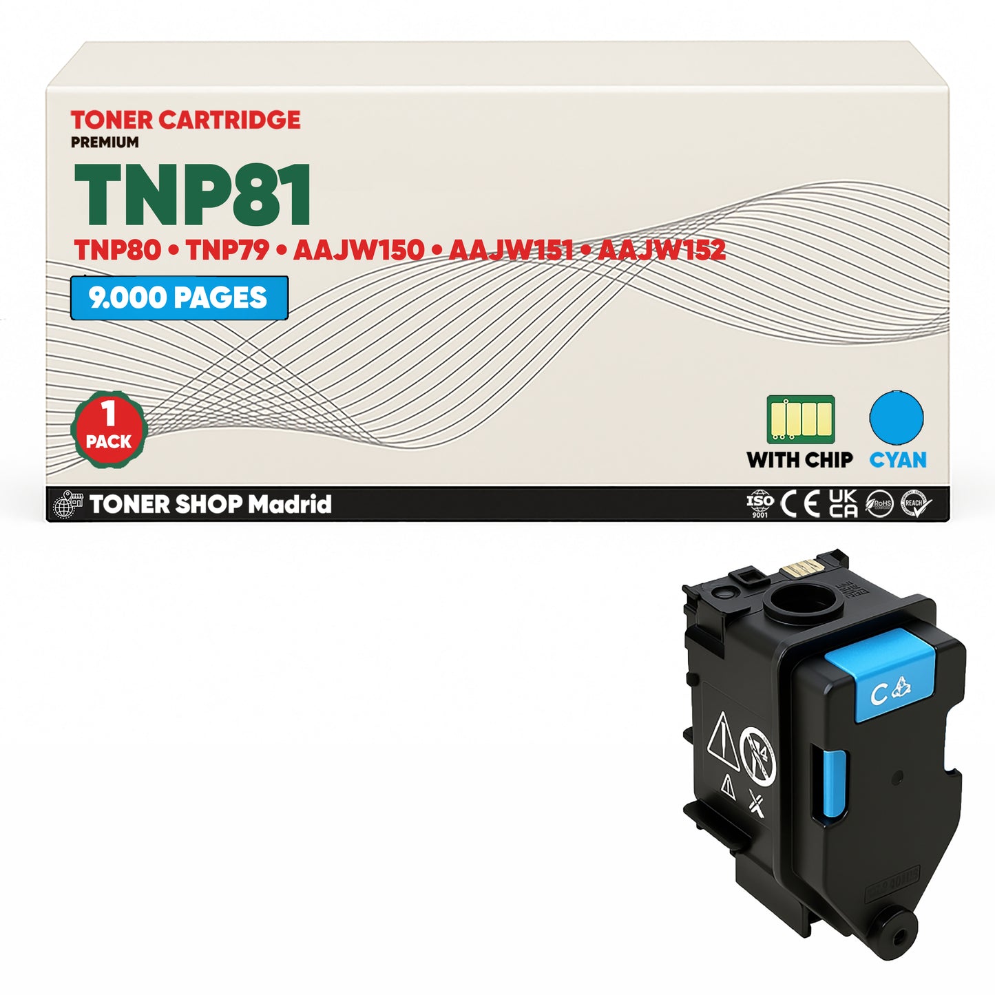 BDink Cartucho de Toner Compatible Konica Minolta TNP81 (Pack 4) CMYK