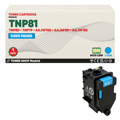 BDink Cartucho de Toner Compatible Konica Minolta TNP81 (Pack 4) CMYK