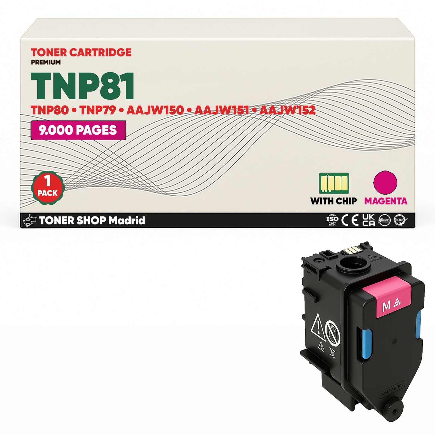 BDink Cartucho de Toner Compatible Konica Minolta TNP81 (Pack 4) CMYK