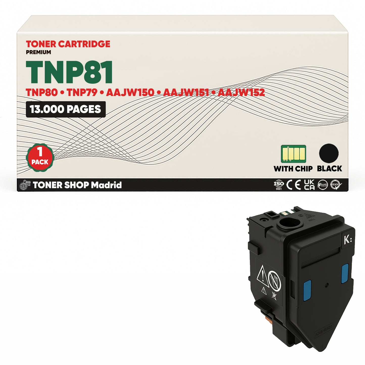 BDink Cartucho de Toner Compatible Konica Minolta TNP81 (Pack 4) CMYK