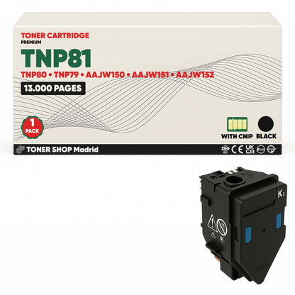 BDink Cartucho de Toner Compatible Konica Minolta TNP81 (Pack 4) CMYK
