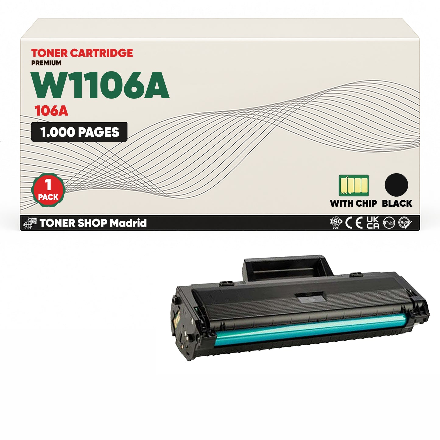 BDink Tóner Compatible HP 106A Negro W1106A