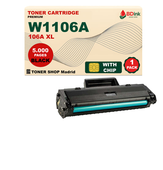 BDink Tóner Compatible HP 106A XL Negro W1106A (Alta Capacidad)