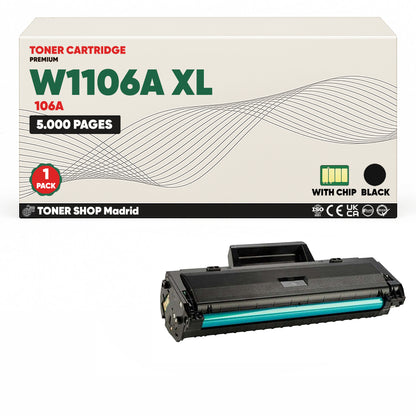 BDink Tóner Compatible HP 106A XL Negro W1106A (Alta Capacidad)