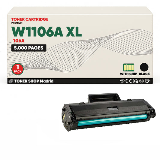BDink Tóner Compatible HP 106A XL Negro W1106A (Alta Capacidad)