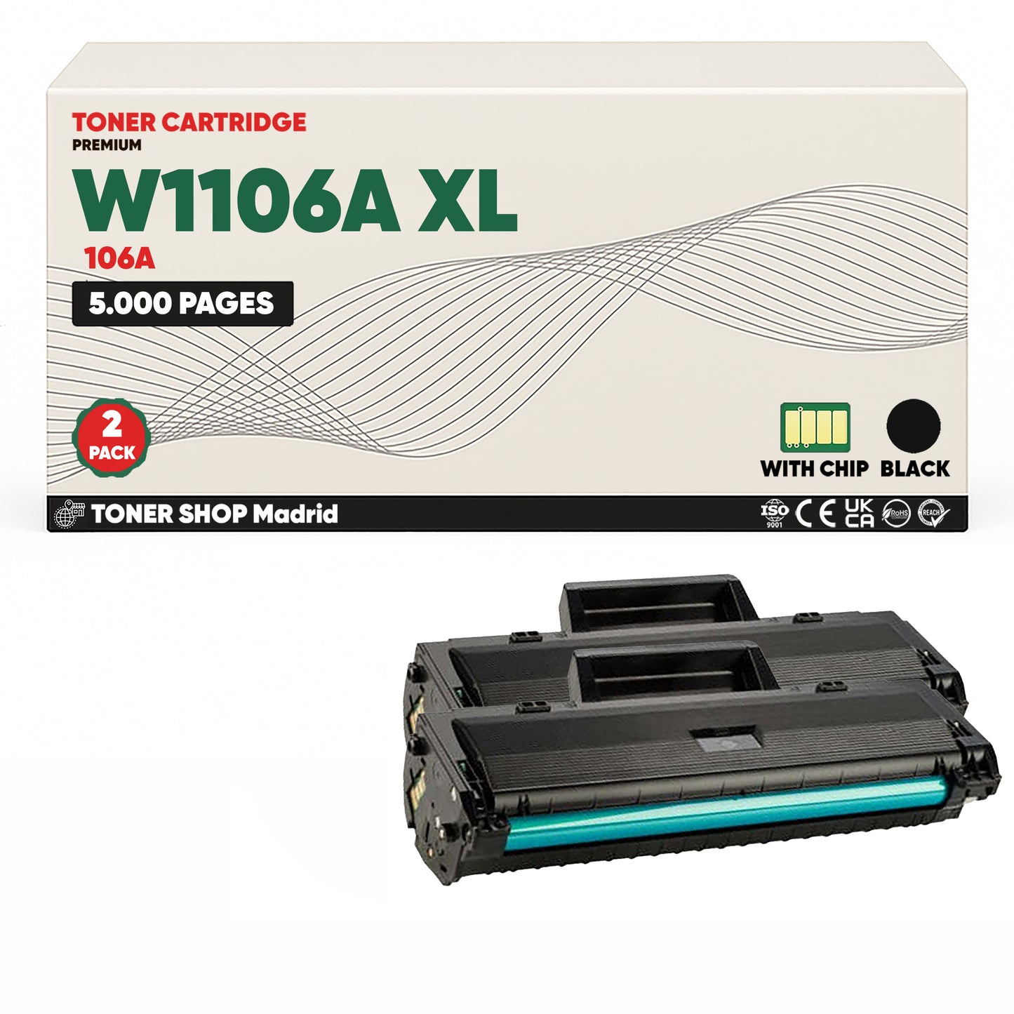 BDink Tóner Compatible HP 106A XL Negro W1106A (Alta Capacidad)