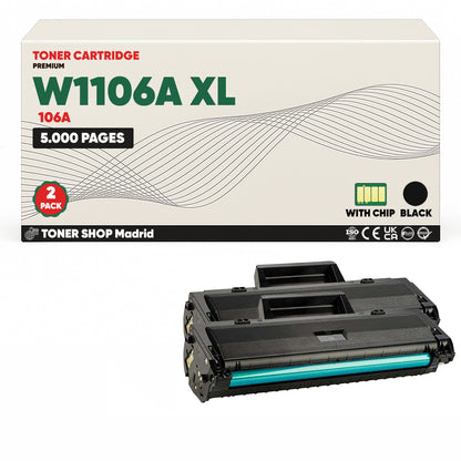 BDink Tóner Compatible HP 106A XL Negro W1106A (Alta Capacidad)