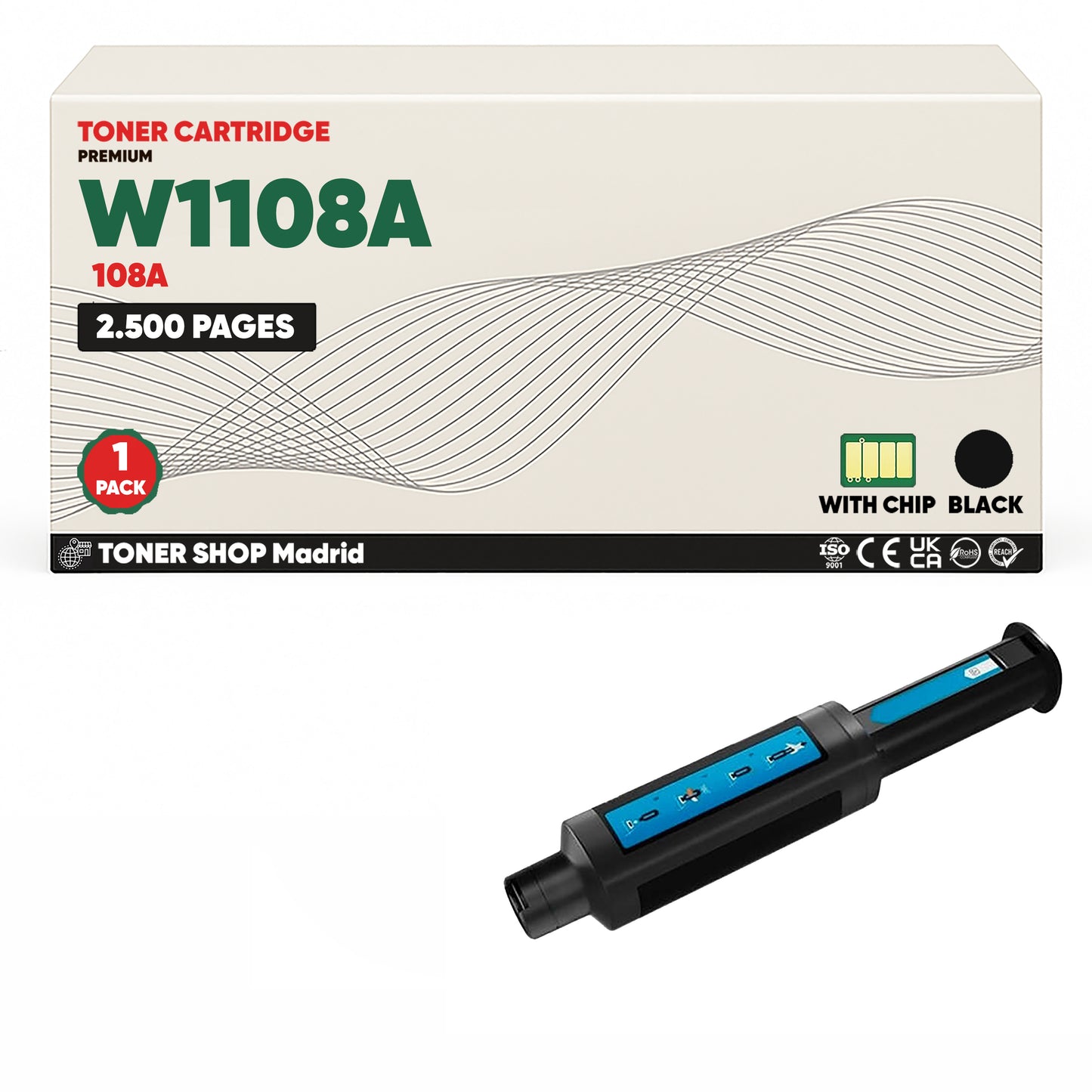 BDink Tóner Compatible HP 108A Negro W1108A