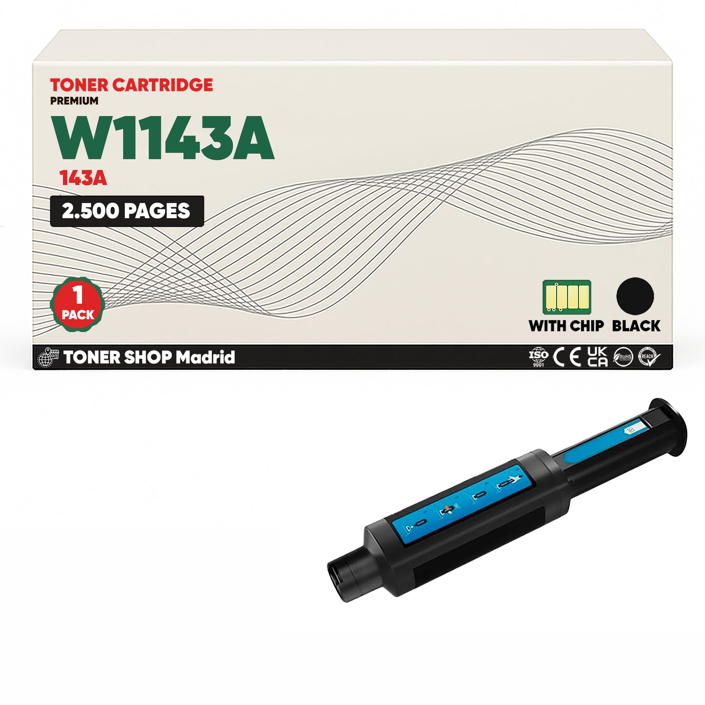 BDink Tóner Compatible HP 143A Negro W1143A