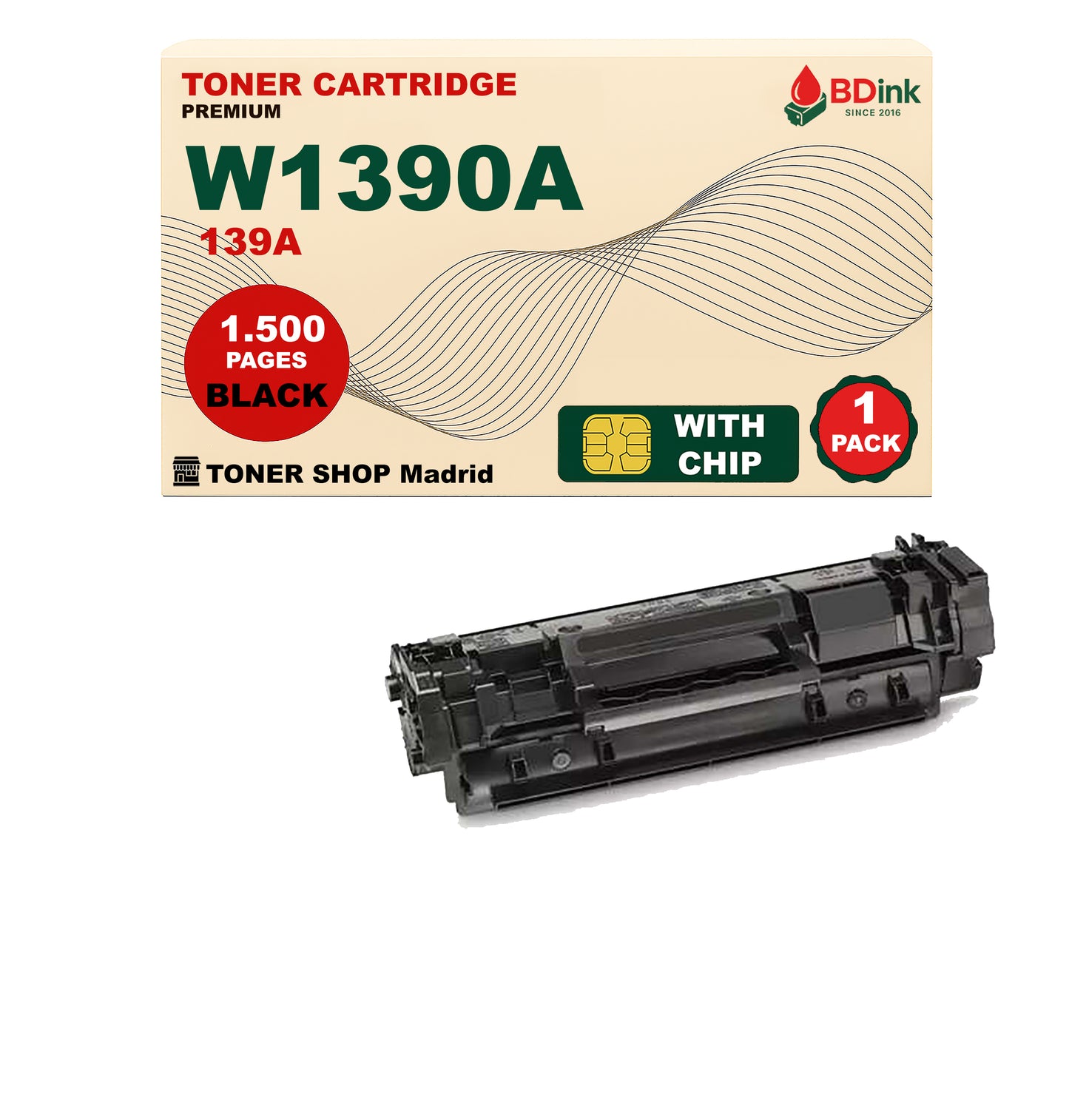 BDink Tóner Compatible HP 139A Negro W1390A