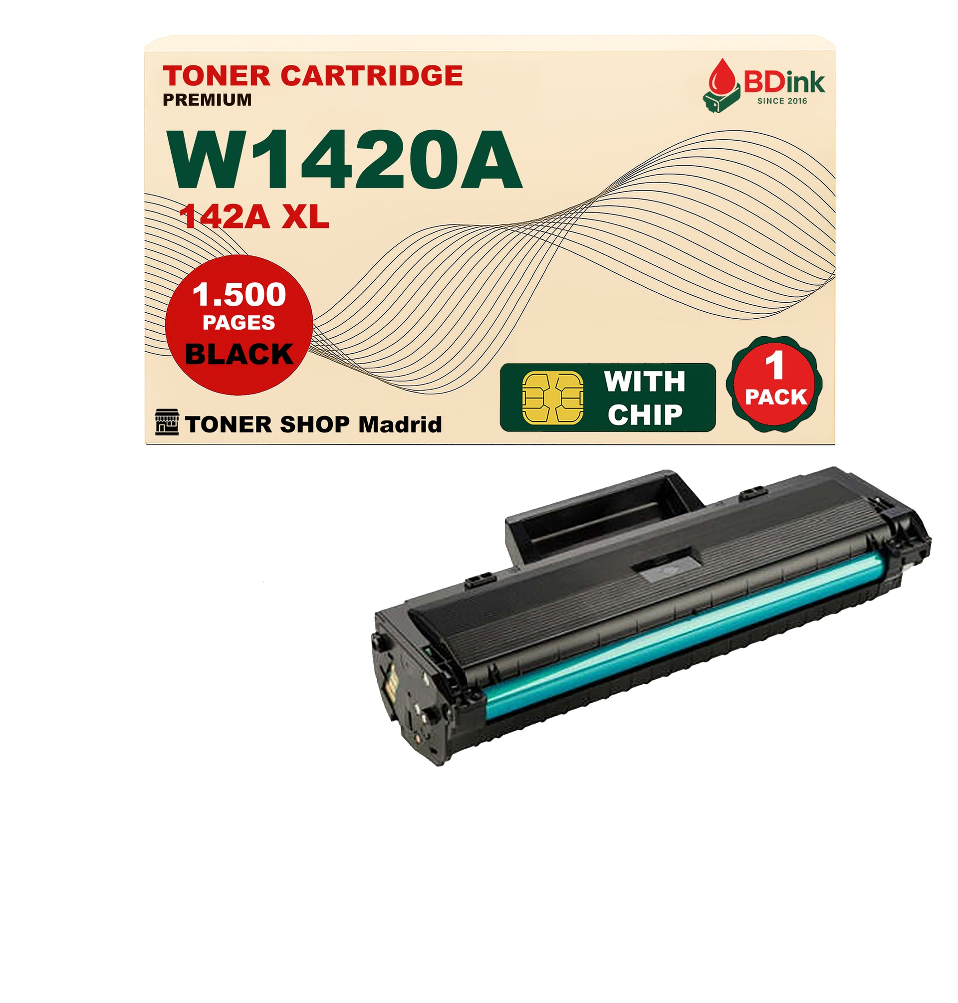 Cartucho De Tóner W1420A 142A, Con Chip, Compatible Con HP Laserjet
