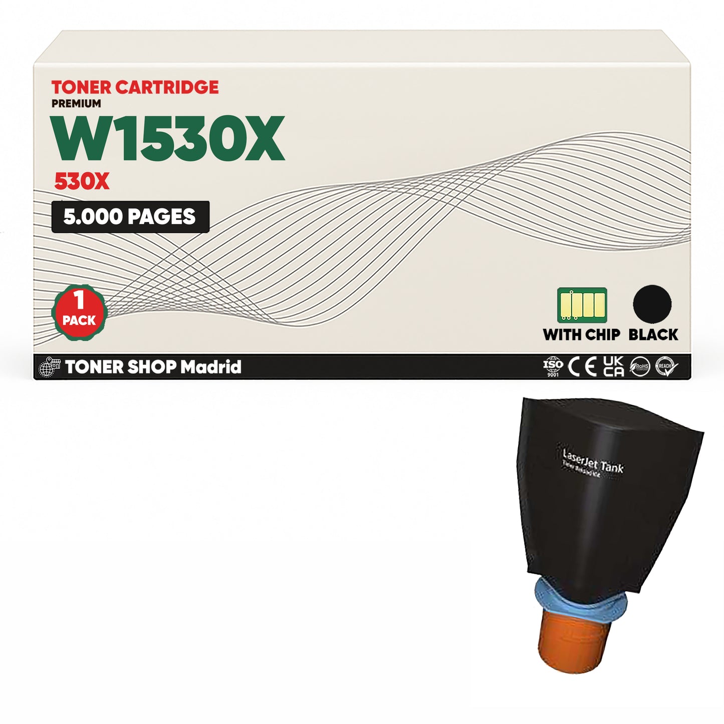 BDink Kit de Recarga de Tóner Compatible HP 530X/W1530X Negro (Alta Capacidad)