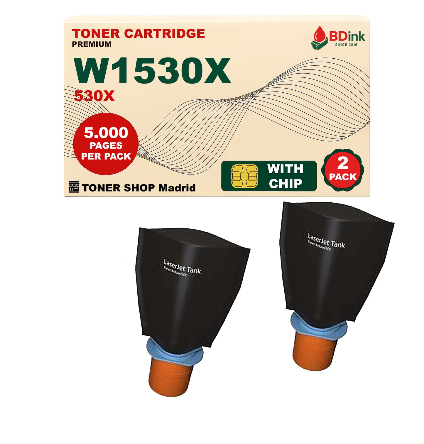 BDink Kit de Recarga de Tóner Compatible HP 530X/W1530X Negro (Alta Capacidad)