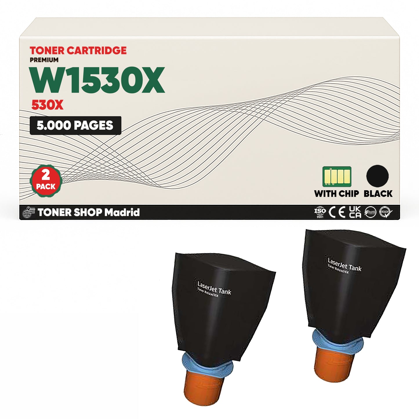 BDink Kit de Recarga de Tóner Compatible HP 530X/W1530X Negro (Alta Capacidad)