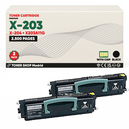 BDink Cartucho Tóner Compatible Lexmark X203/X204 Negro