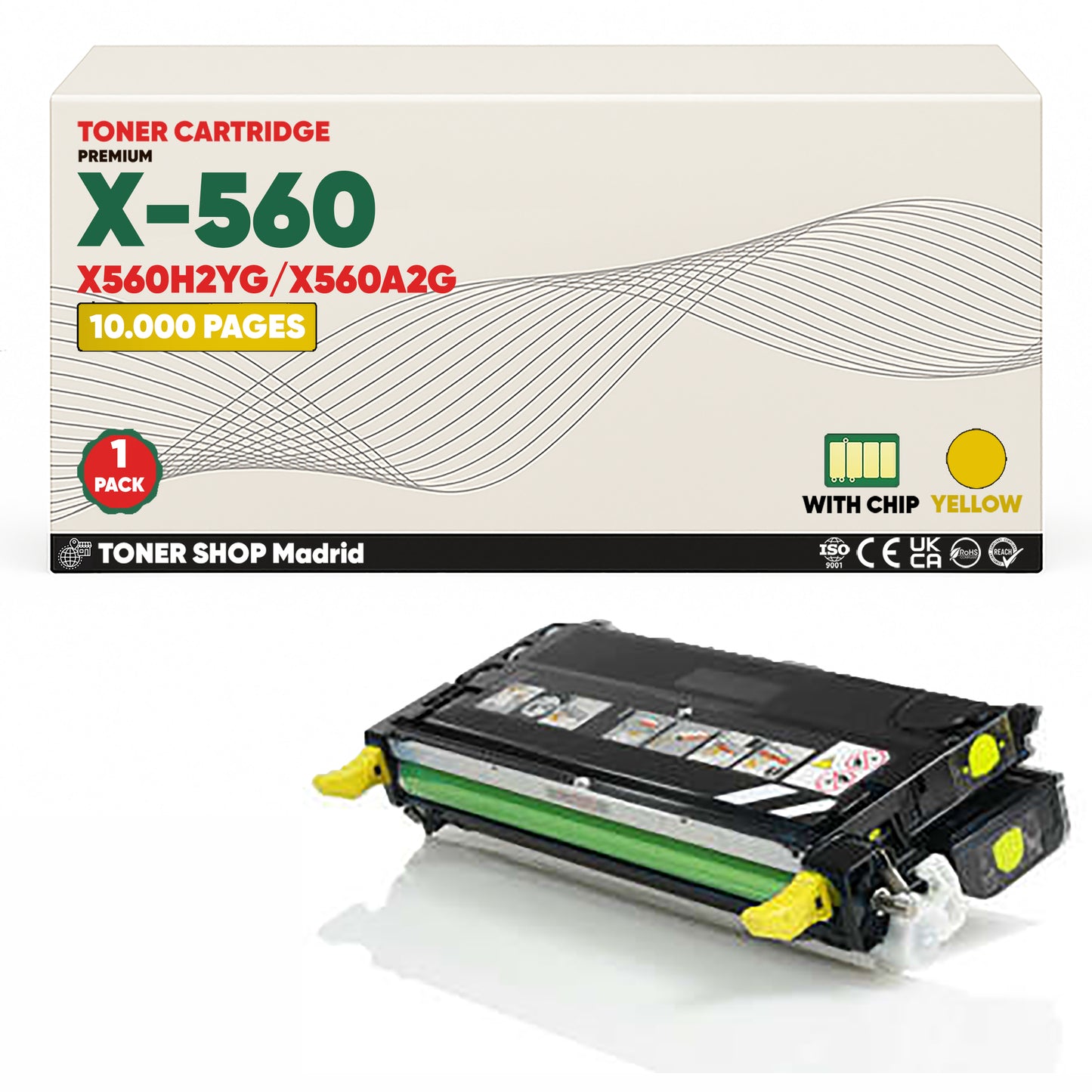 BDink Cartucho Tóner Compatible Lexmark X560 Amarillo