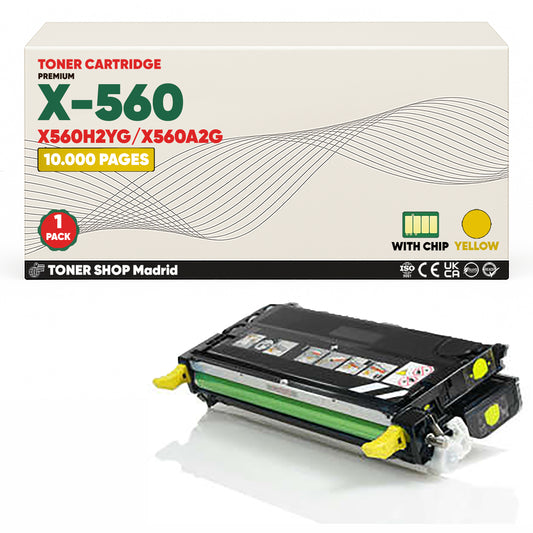BDink Cartucho Tóner Compatible Lexmark X560 Amarillo