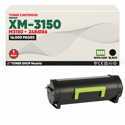 BDink Cartucho Tóner Compatible Lexmark M3150/XM3150 Negro